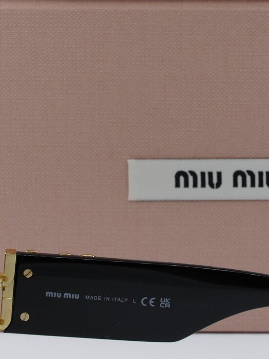 Miu Miu MU09WS 1AB5S0 Cat Eye Sunglasses – Black/Dark Grey main image 7